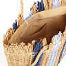 Пляжная сумка плетёная бежево-синяя