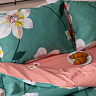 Комплект постельного белья 2 спальный, зелёно-розовый