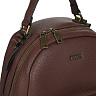 Коричневый рюкзак из экокожи с наружным карманом на молнии с декором цепь